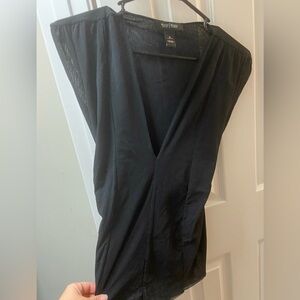 White House Black Market Black Wrap Blouse